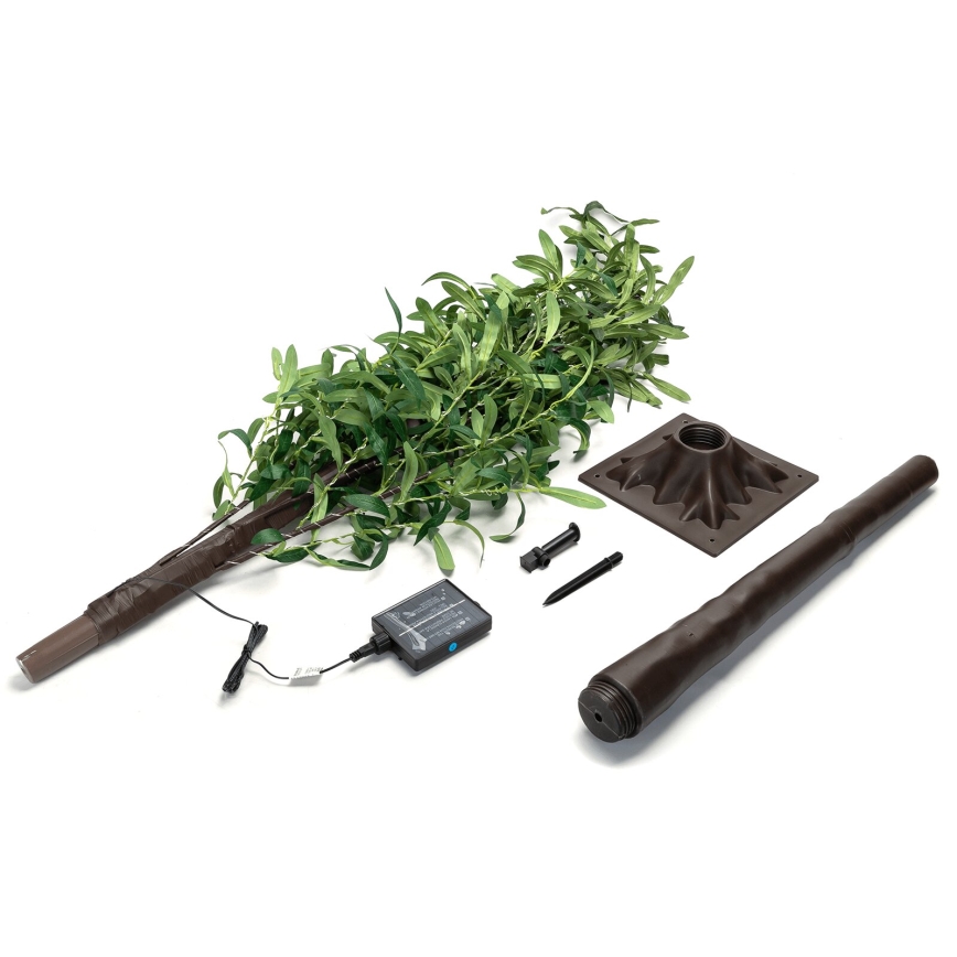 Aigostar - LED Solar-Dekoration 285xLED/3,8m IP65 1200 mAh warmweiβ Olive
