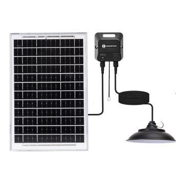 Aigostar - LED-Solar-Hängelampe 70 W / 12 V, 6000 mAh, 6500 K, IP65, Ø 23,5 cm + Fernbedienung