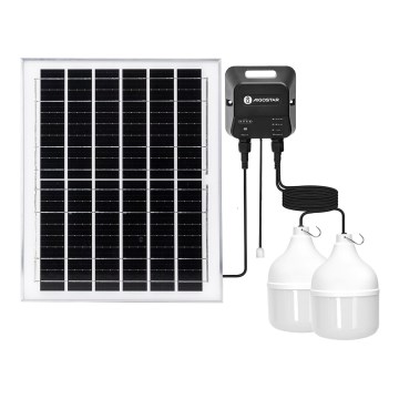 Aigostar - LED Solar-Hängeleuchte 2xLED/70W/12V 12000 mAh 6500K IP65 Ø 12 cm + Fernbedienung