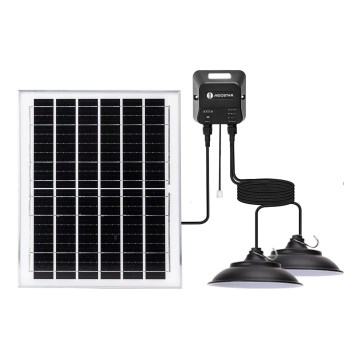 Aigostar - LED-Solar-Hängeleuchte 2xLED/70W/12V 12000 mAh 6500K IP65, Ø 23,5 cm + Fernbedienung