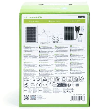 Aigostar - LED Solar-Pendelleuchte LED/70W/12V 6000 mAh 6500K IP65 Ø 12 cm + Fernbedienung