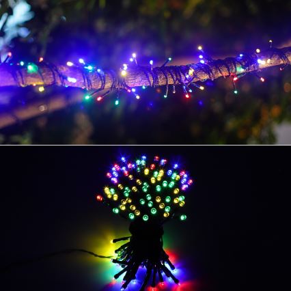 Aigostar - LED Solar-Weihnachtslichterkette 100xLED/8 Funktionen 12m IP65 mehrfarbig