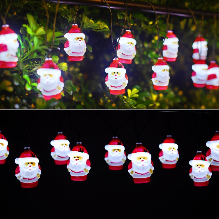Aigostar - LED Solar-Lichterkette Weihnachten 10xLED/3,8 m IP44 kaltweiß 400 mAh