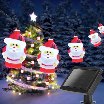 Aigostar - LED Solar-Lichterkette Weihnachten 10xLED/3,8 m IP44 kaltweiß 400 mAh