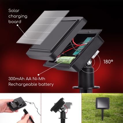 Aigostar - LED Solar-Lichterkette Weihnachten 10xLED/3,8 m IP44 kaltweiß 400 mAh