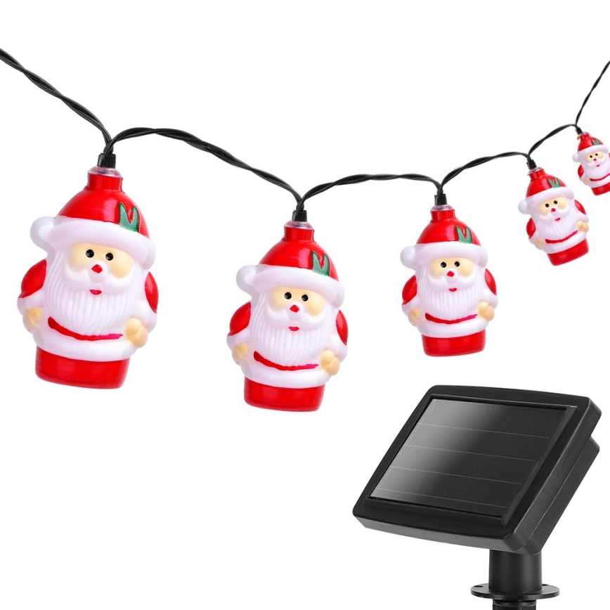 Aigostar - LED Solar-Lichterkette Weihnachten 10xLED/3,8 m IP44 kaltweiß 400 mAh