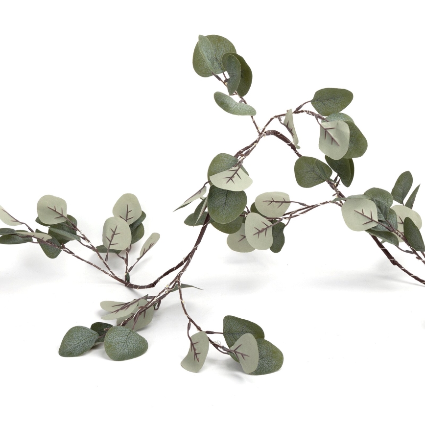 Aigostar - LED Solar-Lichterkette 110xLED/4m IP65 300 mAh warmweiß Eukalyptus