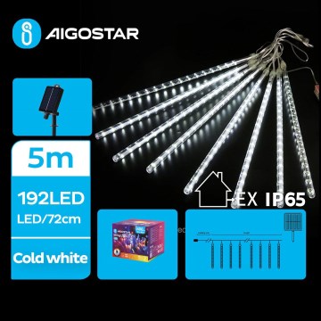 Aigostar - LED Solar-Lichterkette 192xLED/8m IP65 1200 mAh kaltweiß