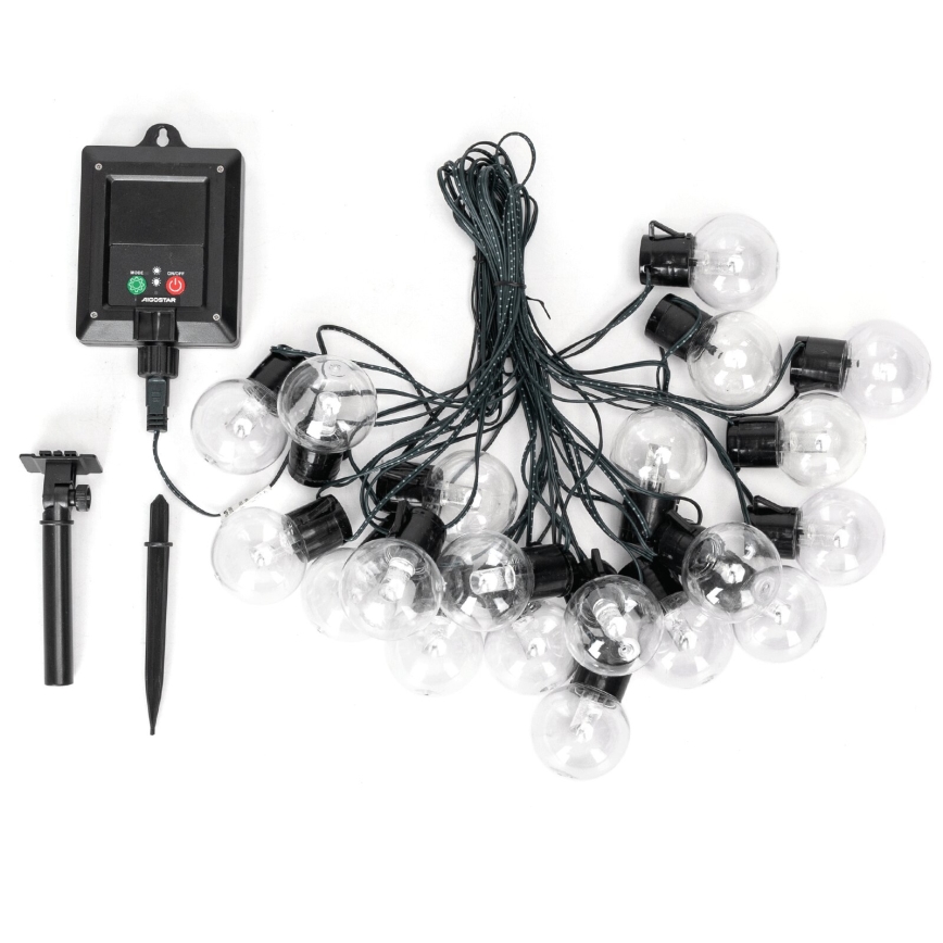 Aigostar - LED Solar-Weihnachtslichterkette 20xLED/8 Funktionen 11,5m IP65 mehrfarbig