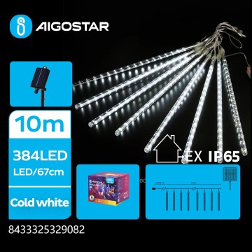 Aigostar - LED Solar-Lichterkette 384xLED/13m IP65 1200 mAh kaltweiß