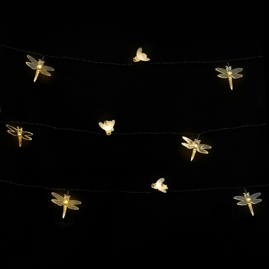 Aigostar - LED-Solar-Dekorations-Lichterkette, 50 LEDs, 8 Funktionen, 10 m, 800 mAh, IP65, warmweiß