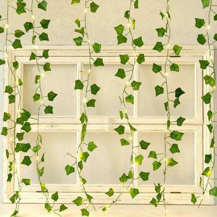 Aigostar - LED Solar-Lichterkette 70xLED/4x1m IP65 300 mAh warmweiß Efeu