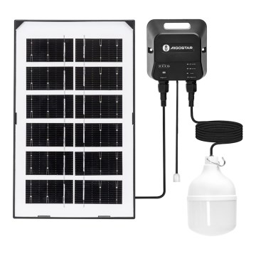 Aigostar - LED Solar-Pendelleuchte LED/35W/12V 3000 mAh 6500K IP65 Ø 10 cm + Fernbedienung