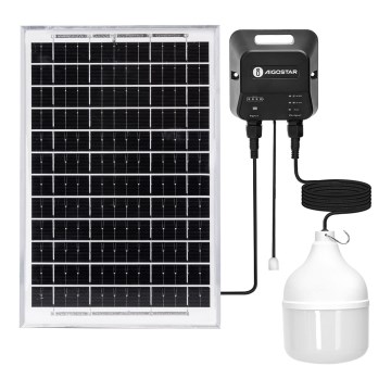 Aigostar - LED Solar-Pendelleuchte LED/70W/12V 6000 mAh 6500K IP65 Ø 12 cm + Fernbedienung