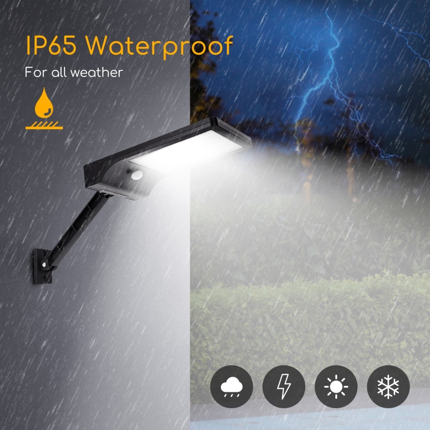 Aigostar - LED-Solar-Straßenlaterne mit Sensor LED/2,3W/5,5V 1800 mAh IP65