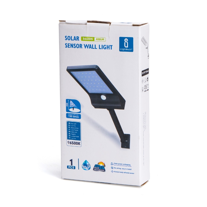 Aigostar - LED-Solar-Straßenleuchte mit Sensor LED/2,3W/5,5V IP65