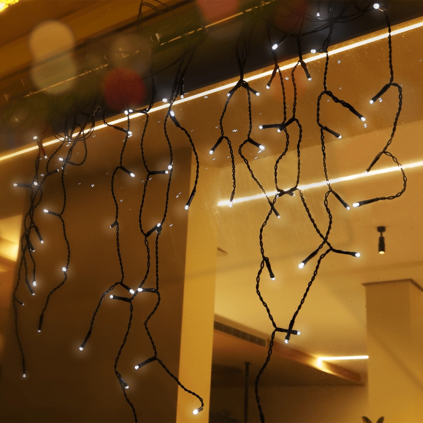 Aigostar - LED Solar Weihnachts-Lichterkette 100xLED/8 Funktionen 8x0,6m 500 mAh IP65 kaltweiß