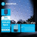 Aigostar - LED-Solar-Weihnachtskette 100xLED/8 Funktionen 4,5x1,5m IP65 kaltweiß