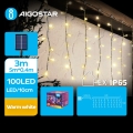Aigostar - LED-Solar-Weihnachtskette 100xLED/8 Funktionen 8x0,4m IP65 warmweiβ