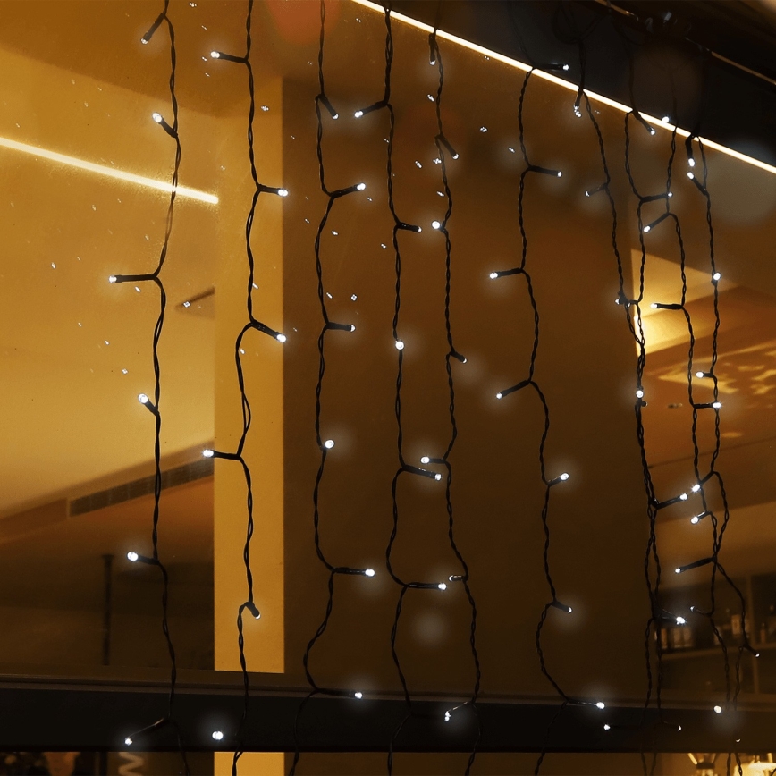 Aigostar - LED-Solar-Weihnachtslichterkette 100xLED/8 Funktionen 4x1m 800 mAh IP65 kaltweiß
