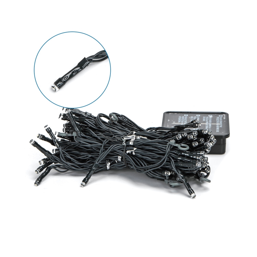 Aigostar - LED-Solar-Weihnachtslichterkette 100xLED/8 Funktionen 4x1m 800 mAh IP65 kaltweiß
