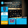 Aigostar - LED-Solar-Weihnachtslichterkette 100xLED/8 Funktionen 4x1m IP65 warmweiβ 800 mAh
