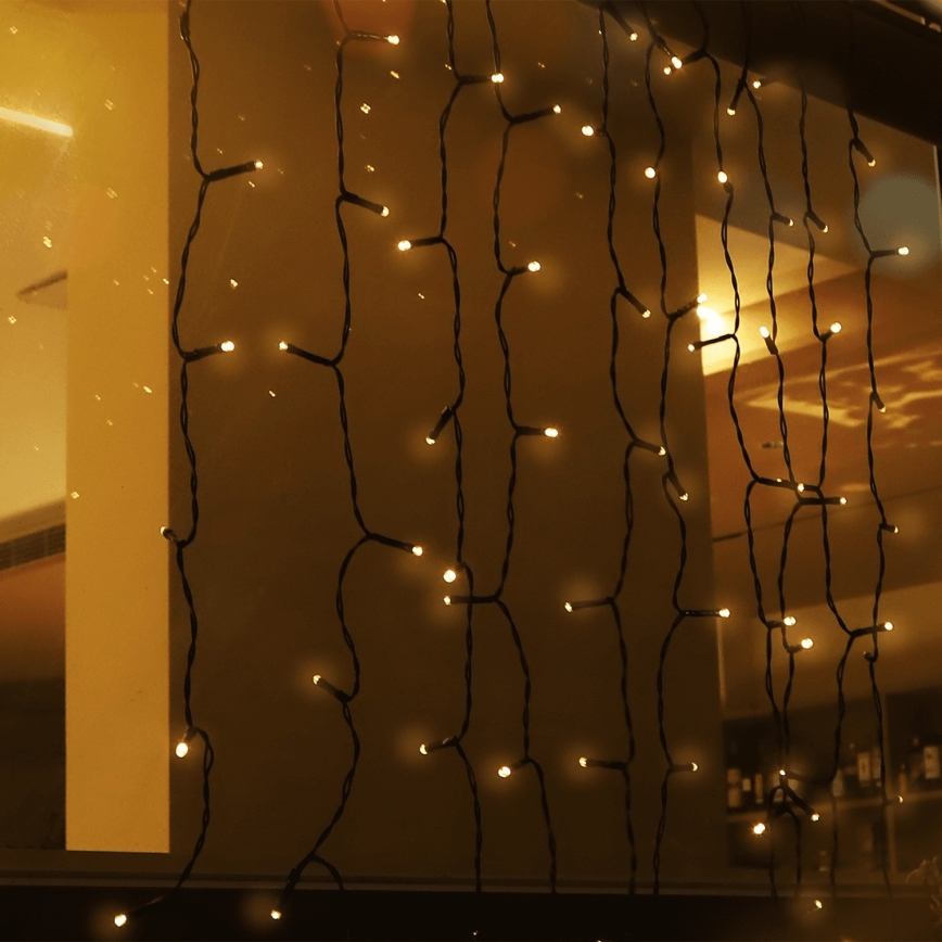 Aigostar - LED-Solar-Weihnachtslichterkette 100xLED/8 Funktionen 4x1m IP65 warmweiβ 800 mAh