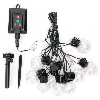 Aigostar - LED Solar Weihnachtslichterkette 10xLED/8 Funktionen 6,5m IP65 mehrfarbig