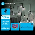 Aigostar - LED-Solar-Weihnachtslichterkette 20xLED/8 Funktionen 11,5m 1200 mAh IP65 kaltweiß