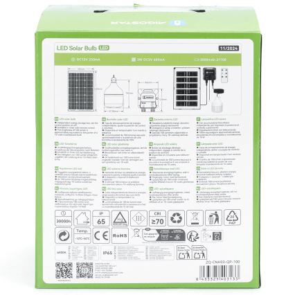 Aigostar - LED-Solarhängeleuchte LED/35W/12V 3000 mAh 6500K d 10 cm + Fernbedienung