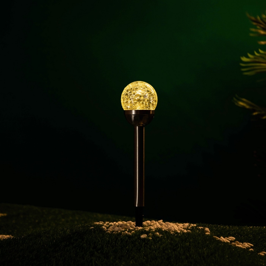 Aigostar - LED-Solarleuchte LED/0,006W/1,2V 37,8cm mattchrom 2700K IP44 100 mAh