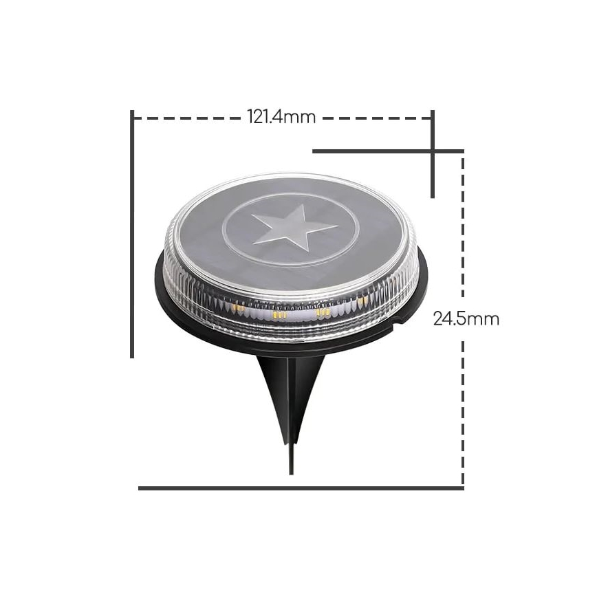 Aigostar - LED-Solarlampe LED/0,6W/5,5V 24,5 cm 3200K IP66 schwarz