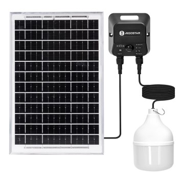 Aigostar - LED-Solarlampe mit Sensor LED/70 W/12 V 6000 mAh 6500 K IP65 Ø 12 cm + Fernbedienung