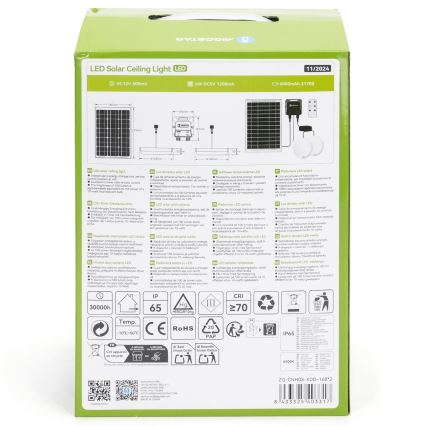 Aigostar - LED-Solarleuchte 2xLED/35W/12V 6000 mAh 6500K IP65 Ø 16,8 cm + Fernbedienung