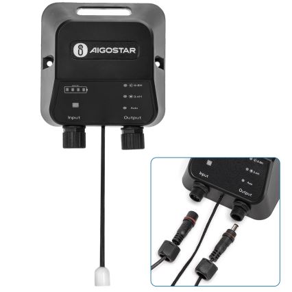 Aigostar - LED-Solarleuchte 2xLED/70W/12V 12000 mAh 6500K IP65 Ø 20,5 cm + Fernbedienung