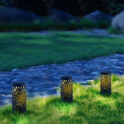 Aigostar - LED-Solarleuchte LED/0,006W/1,2V 100 mAh 28,5 cm schwarz 3000K IP44