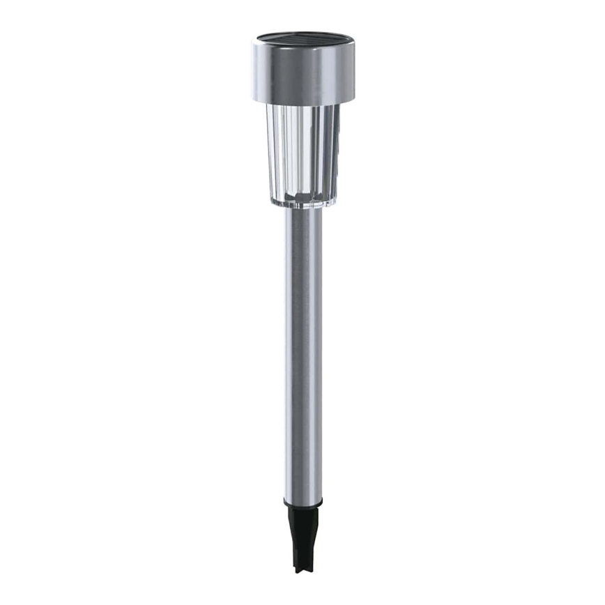 Aigostar - LED-Solarleuchte LED/0,006W/1,2V 29,5 cm 40 mAh matt Chrom 6500K IP44