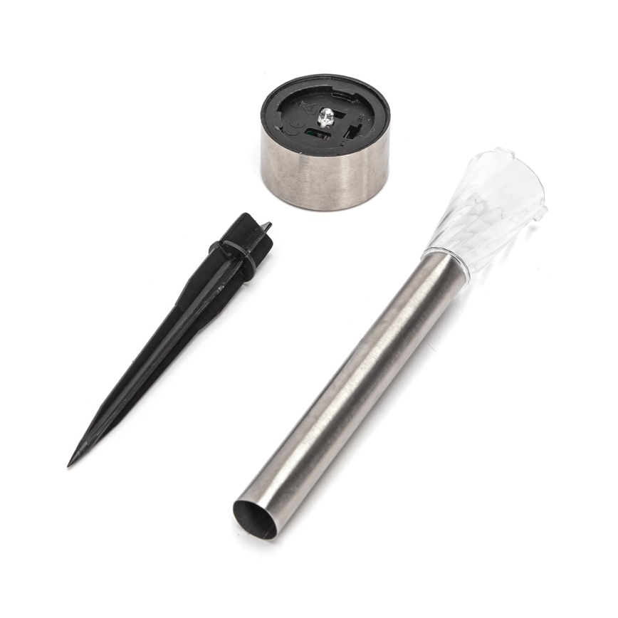 Aigostar - LED-Solarleuchte LED/0,006W/1,2V 29,5 cm matt Chrom 6500K IP44