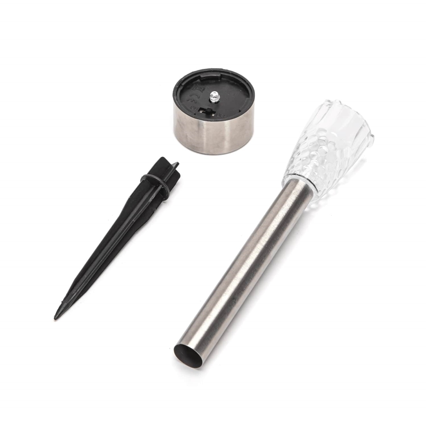 Aigostar - LED-Solarleuchte LED/0,006W/1,2V 29,7 cm matt Chrom 6500K IP44