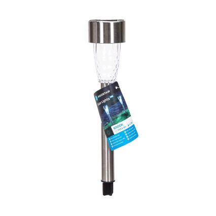 Aigostar - LED-Solarleuchte LED/0,006W/1,2V 29,7 cm matt Chrom 6500K IP44