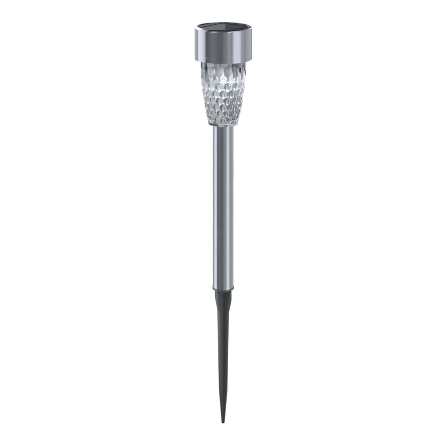 Aigostar - LED-Solarleuchte LED/0,006W/1,2V 29,7 cm matt Chrom 6500K IP44