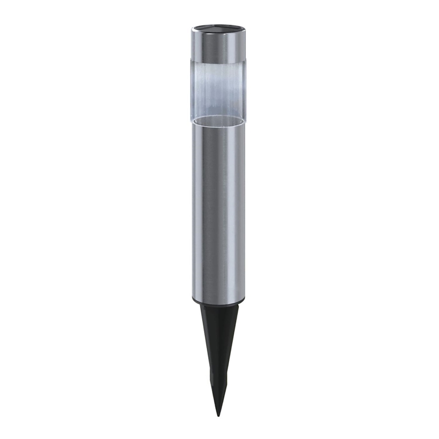 Aigostar - LED-Solarleuchte LED/0,006W/1,2V 31,5 cm 100 mAh matt Chrom 6500K IP44
