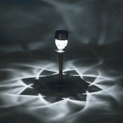 Aigostar - LED-Solarleuchte LED/0,006W/1,2V 35,5cm matt Chrom 3000K IP44