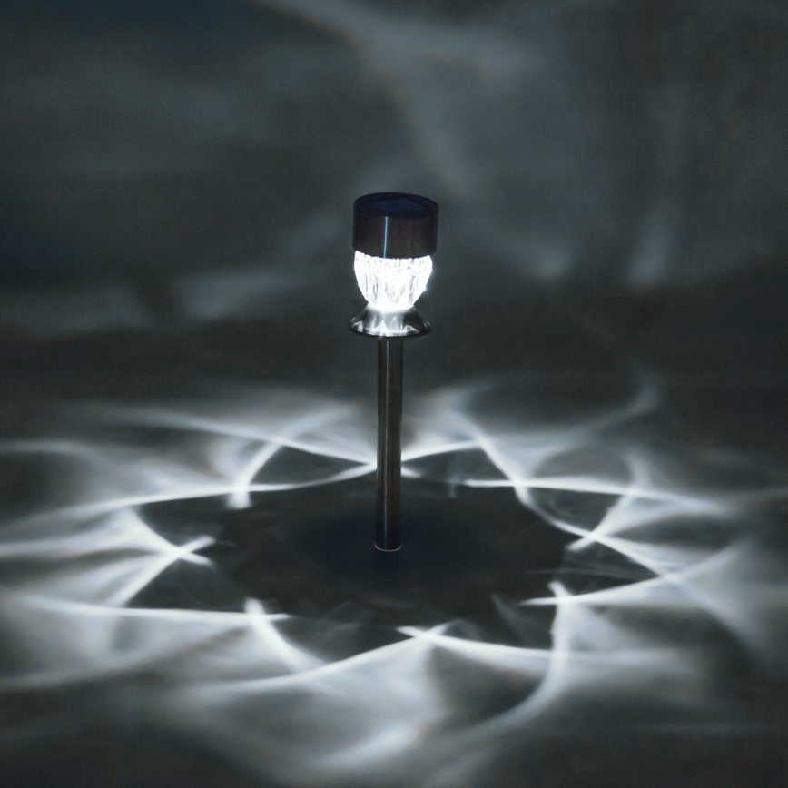 Aigostar - LED-Solarleuchte LED/0,006W/1,2V 35,5cm matt Chrom 3000K IP44