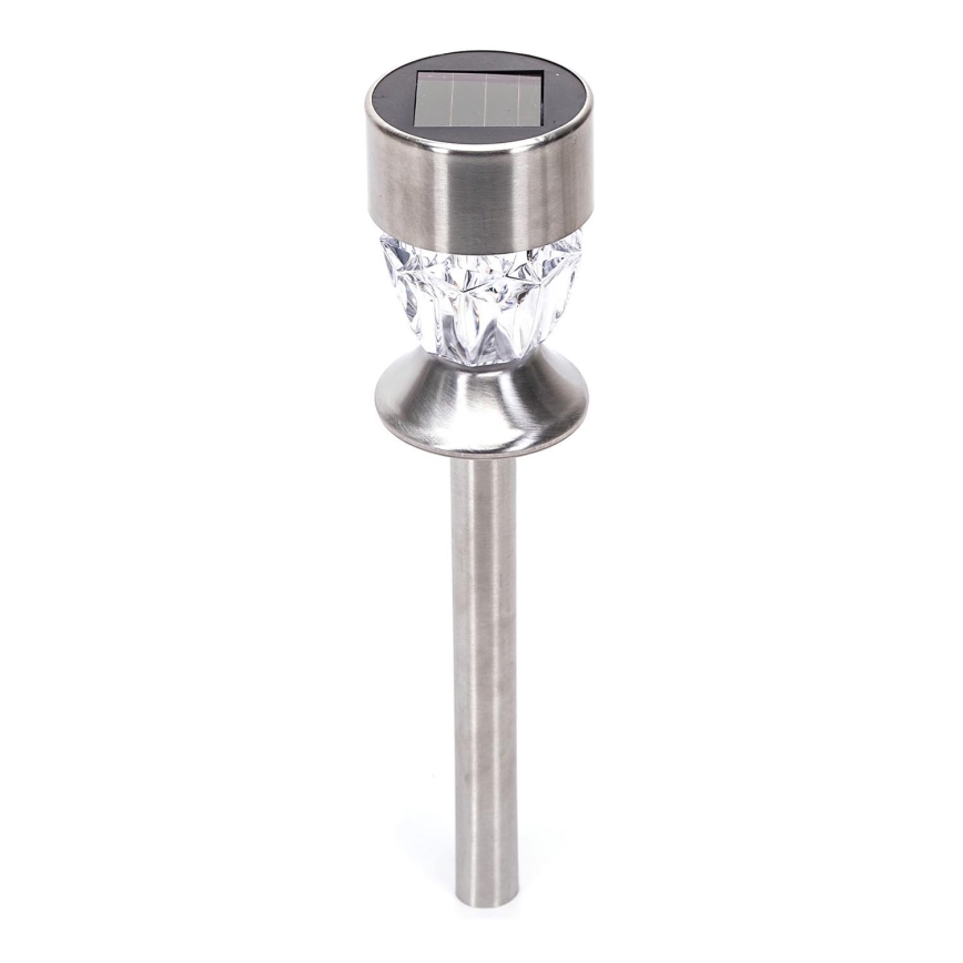 Aigostar - LED-Solarleuchte LED/0,006W/1,2V 35,5cm matt Chrom 3000K IP44