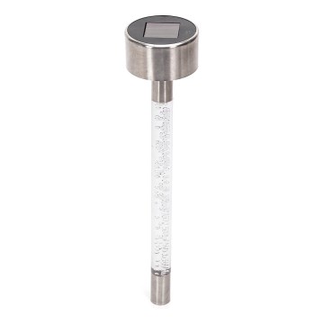 Aigostar - LED-Solarleuchte LED/0,006W/1,2V 36,7cm matt Chrom 2700K 40 mAh IP44