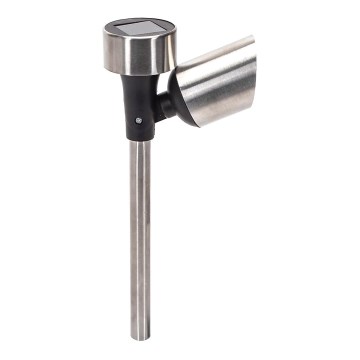 Aigostar - LED-Solarleuchte LED/0,006W/1,2V 37,5cm matt Chrom 40 mAh 6500K IP44