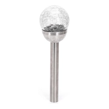 Aigostar - LED-Solarleuchte LED/0,006W/1,2V 37,8cm matt Chrom 6500K IP44 100 mAh
