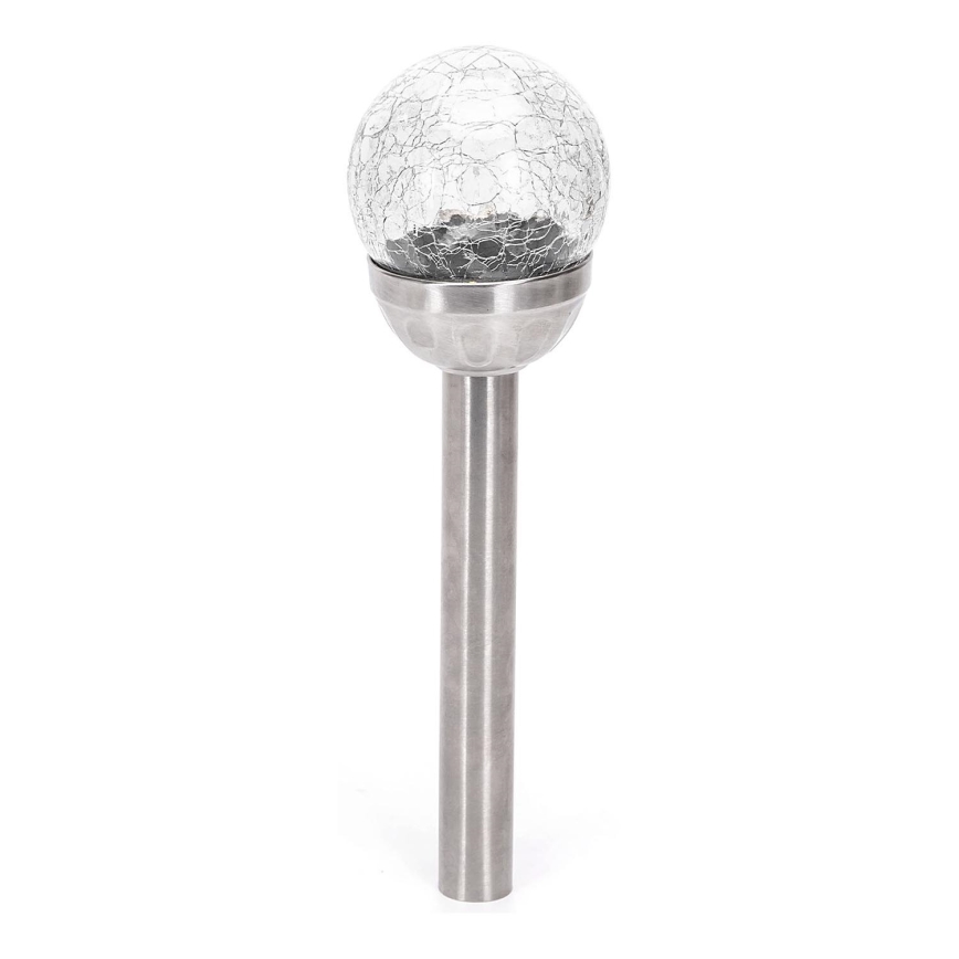 Aigostar - LED-Solarleuchte LED/0,006W/1,2V 37,8cm matt Chrom 6500K IP44