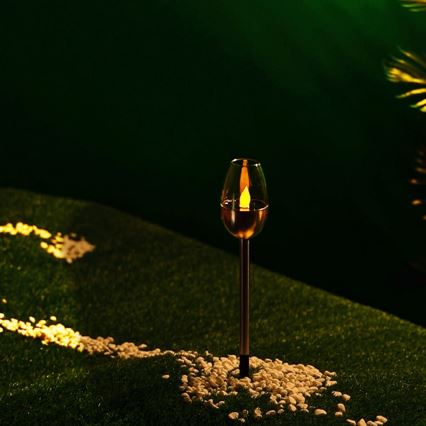 Aigostar - LED-Solarleuchte LED/0,006W/1,2V 38,2cm matt Chrom 2700K IP44
